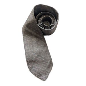 VTG Oscar de la Renta Couture Tan Patterned Men's Tie